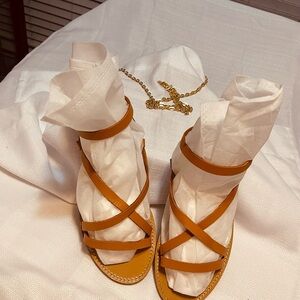 J Crew Tan Strappy Sandals